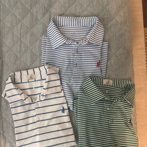 3 johnnie-O  Striped Polos size 12